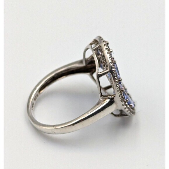 Sterling Silver 925 SNJ Tanzanite White Topaz MCM Style Statement Ring Sz 9 - Picture 12 of 16